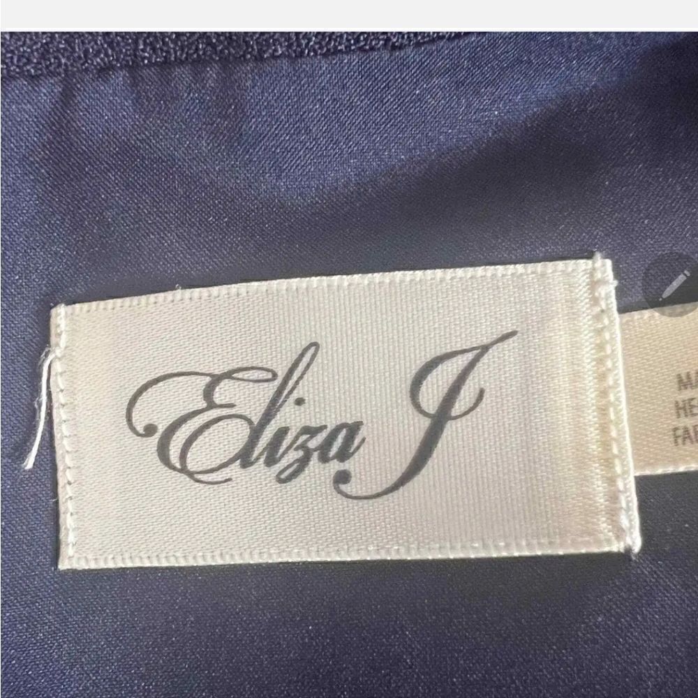 NWT ELIZA J RUFFLE SLEEVE SHEATH DRESS NAVY SIZE 10 - Picture 5 of 5